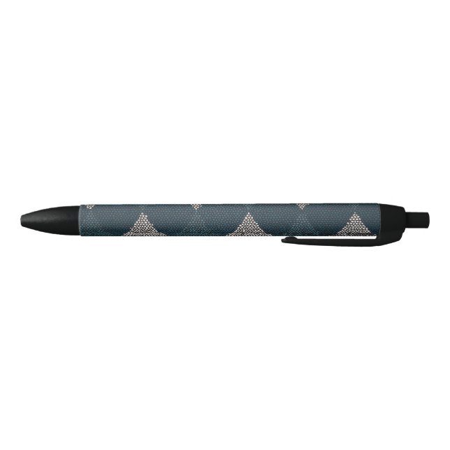Stylo Noir Diamant Bleu Verre Coloré (Bas)
