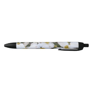 Stylo Noir Dogwood White Floral Flowers Pens