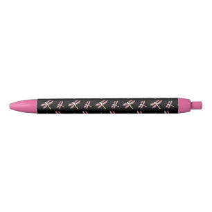 Stylo Noir Dragon rose d'art d'insectes