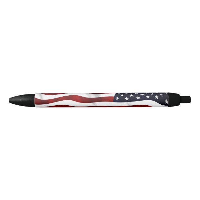Stylo Noir Drapeau américain (Devant)