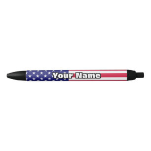 Stylo Noir Drapeau américain des Etats-Unis
