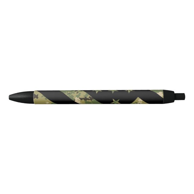 Stylo Noir Drapeau américain du Camouflage numérique militair (Devant)