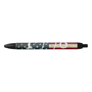 Stylo Noir Drapeau Américain Grunge Vintage 1776