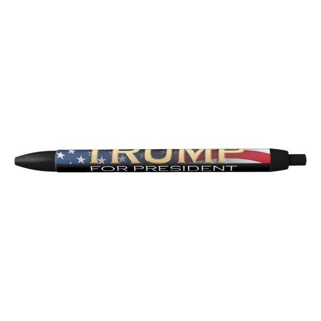 Stylo Noir Drapeau américain Trump 2024 Gold Patriotic (Devant)