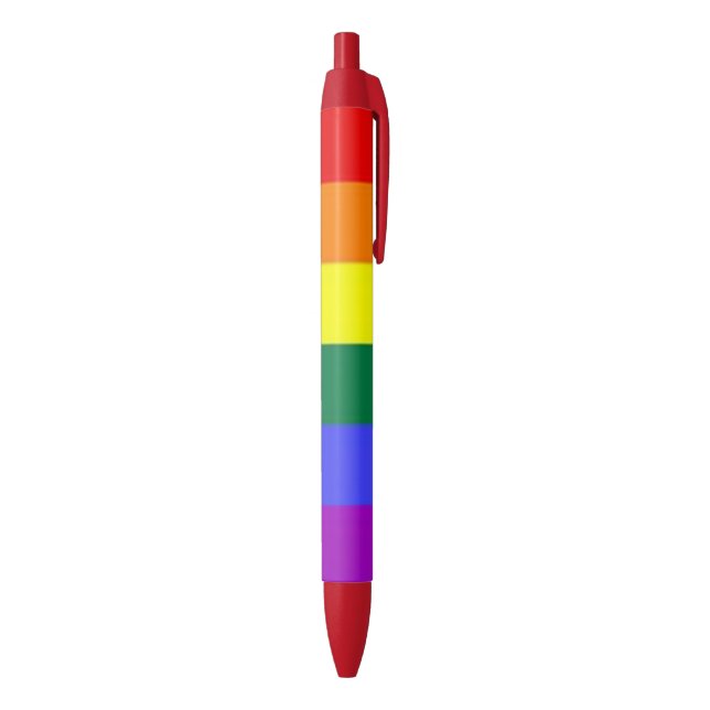 Stylo Noir Drapeau arc-en-ciel gay pride (Bas (Vertical))