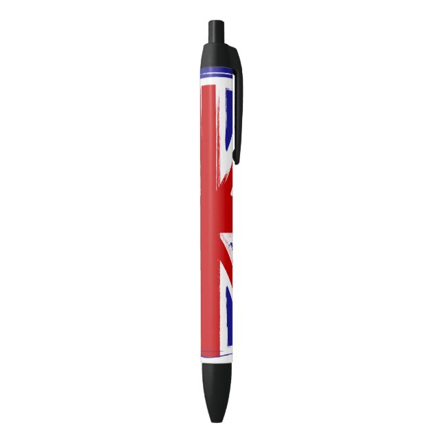 Stylo Noir Drapeau britannique d'Union Jack de style grunge (Bas (Vertical))