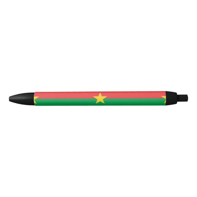 Stylo Noir Drapeau Burkina Faso Pen (Devant)
