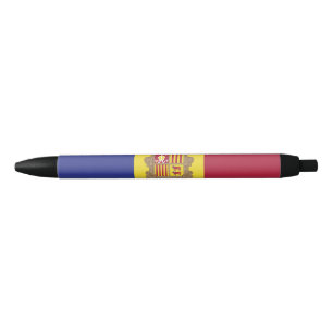 Stylo Noir drapeau d'Andorre