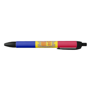 Stylo Noir Drapeau d'Andorre