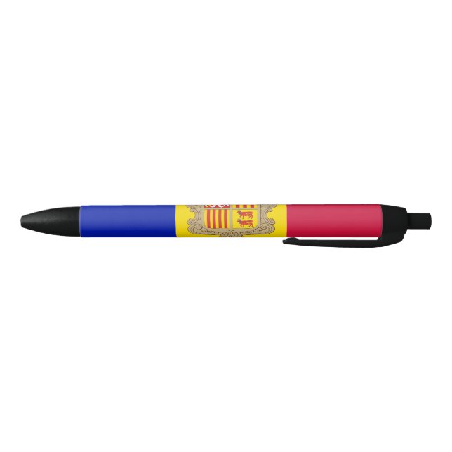 Stylo Noir Drapeau d'Andorre (Bas)