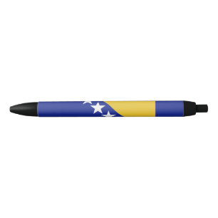 Stylo Noir Drapeau de Bosnie-Herzégovine