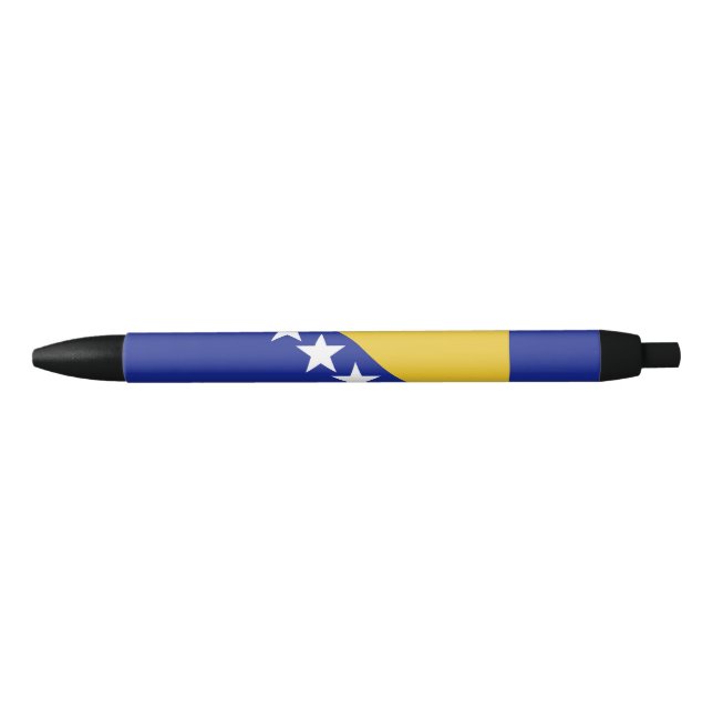 Stylo Noir Drapeau de Bosnie-Herzégovine (Devant)