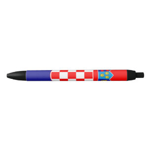 Stylo Noir Drapeau de Croatie
