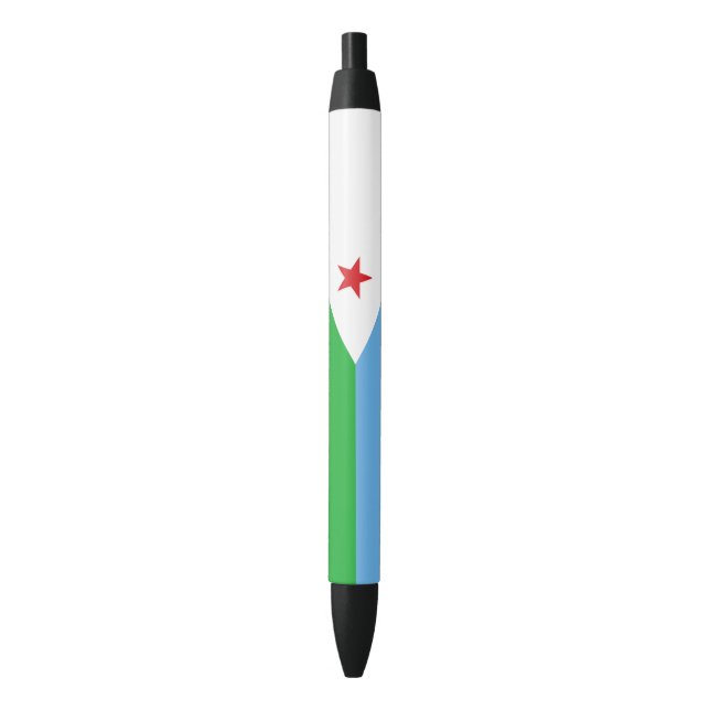 Stylo Noir Drapeau de Djibouti (devant Vertical)