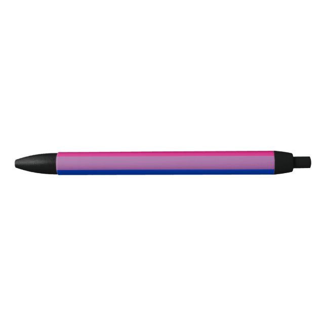 Stylo Noir Drapeau de fierté bisexuel (Devant)
