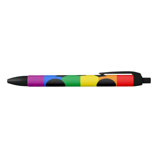 Stylo Noir Drapeau de fierté de niche arc-en-ciel (Haut)