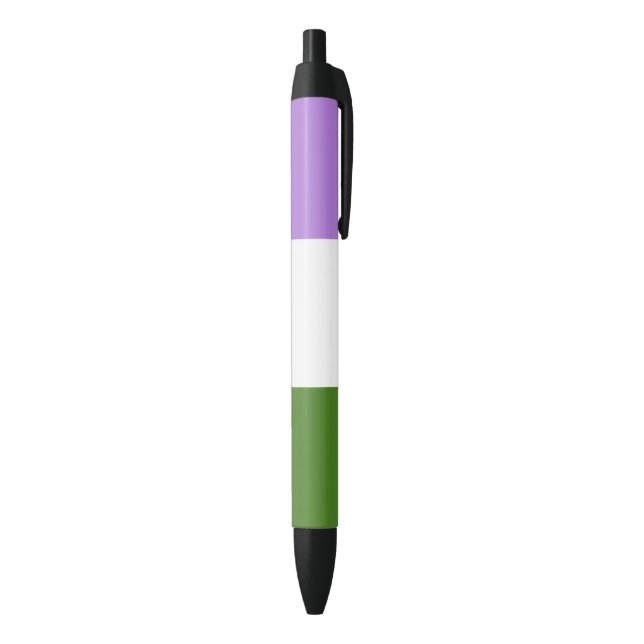 Stylo Noir Drapeau de fierté genderqueer (Bas (Vertical))