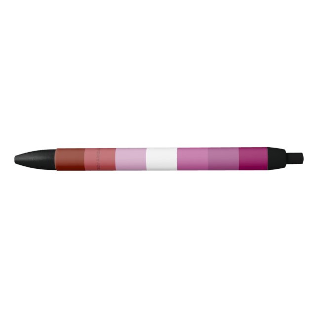 Stylo Noir Drapeau de fierté lesbienne de SlipperyJoe féminin (Devant)