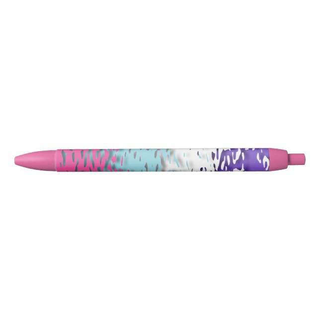 Stylo Noir Drapeau de fierté multisexuel funky trippy ondulé  (Devant)