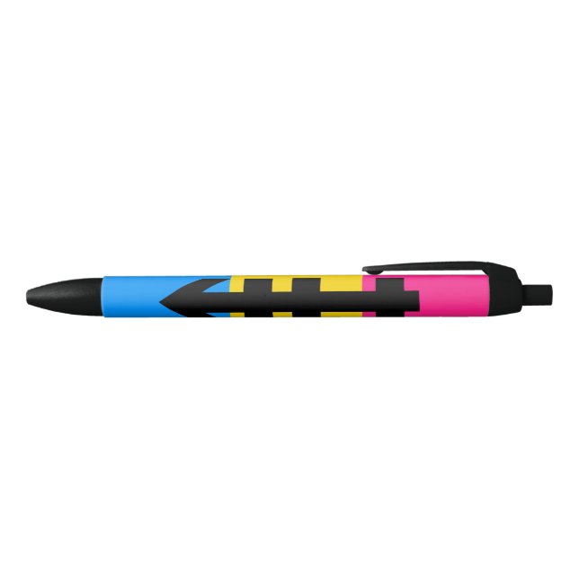 Stylo Noir Drapeau de fierté pansexuelle (Haut)