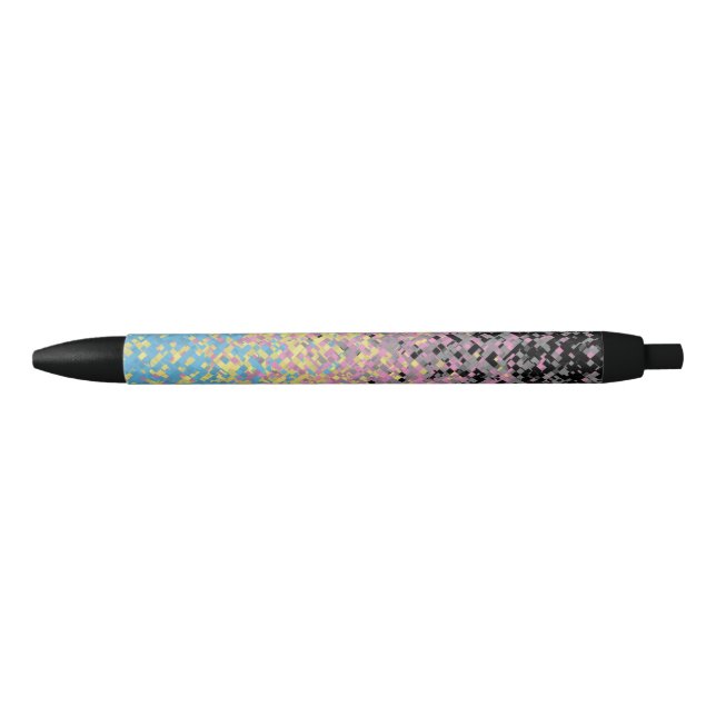 Stylo Noir Drapeau de fierté polygender pixelisé funky tripan (Devant)