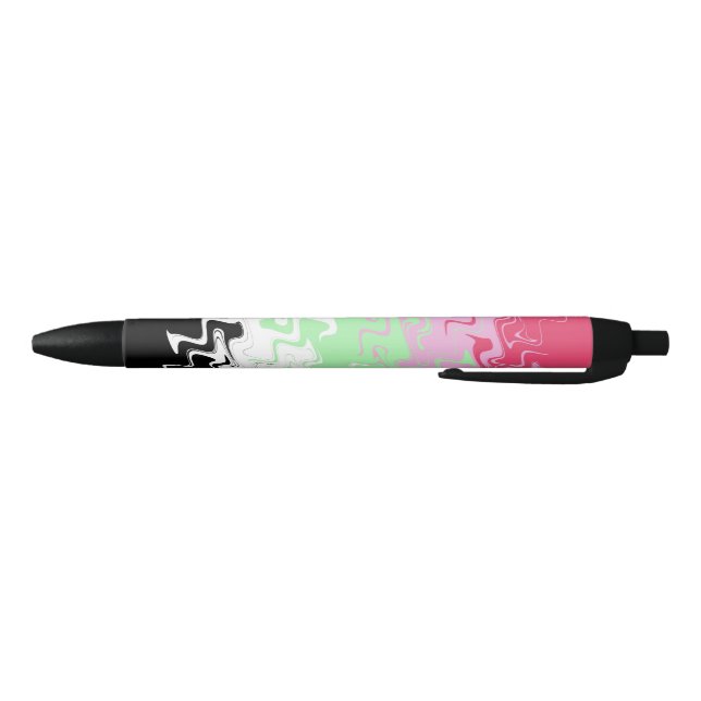 Stylo Noir Drapeau de fierté récipromantique abstrait ondulé  (Bas)