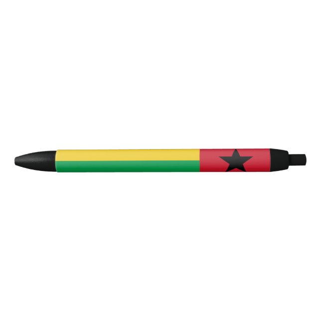 Stylo Noir Drapeau de Guinée-Bissau (Devant)