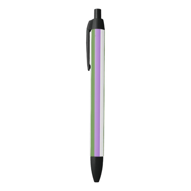 Stylo Noir Drapeau de la fierté de genre (Haut (Vertical))