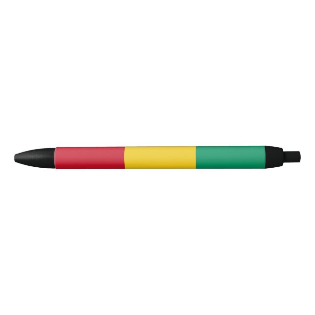 Stylo Noir Drapeau de la Guinée (Devant)