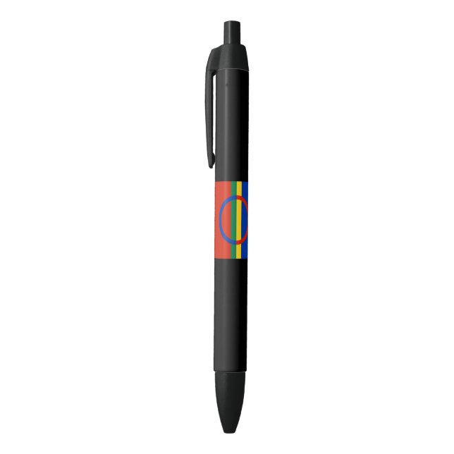 Stylo Noir Drapeau de la Laponie (Noël) (Sami) (Laplander) (Haut (Vertical))