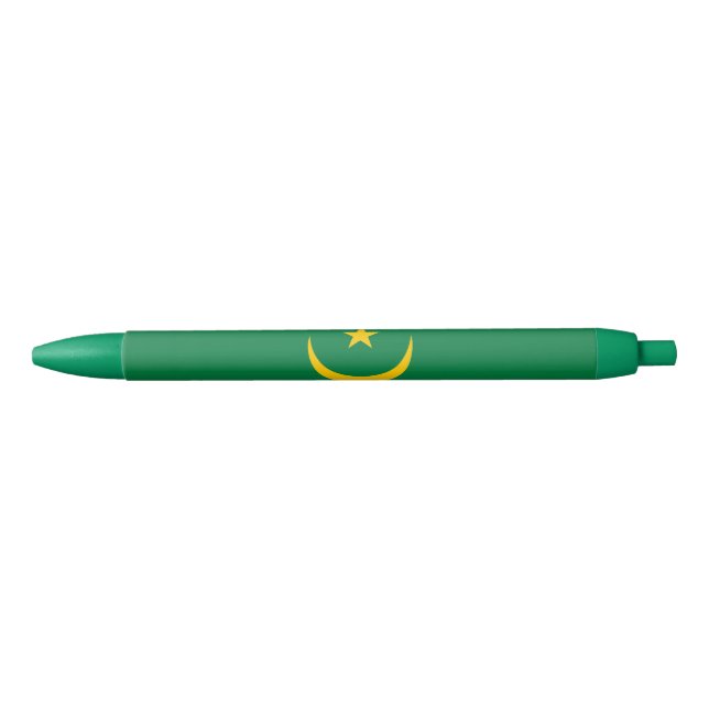 Stylo Noir Drapeau de la Mauritanie (Devant)