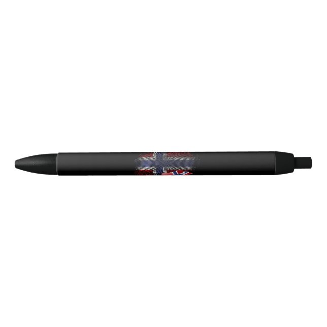 Stylo Noir Drapeau de la Norvège (Devant)