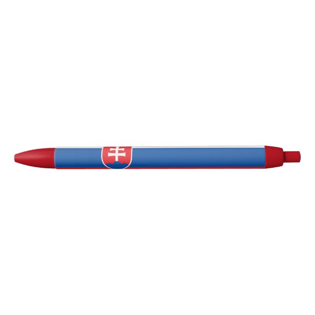 Stylo Noir Drapeau de la Slovaquie (Devant)