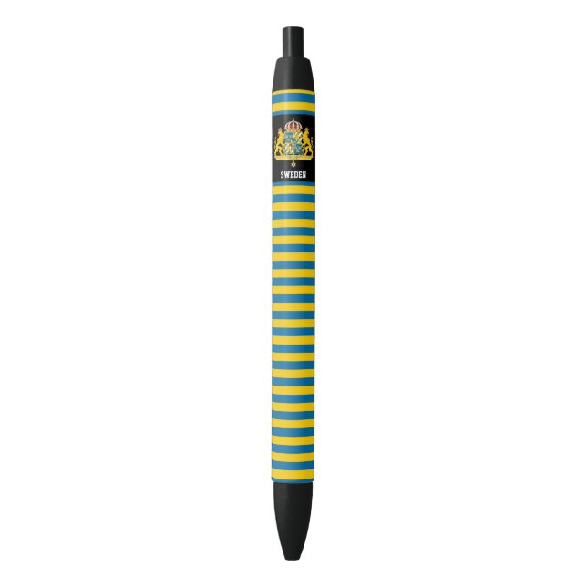 Stylo Noir Drapeau de la Suède Mignon Patriote (devant Vertical)