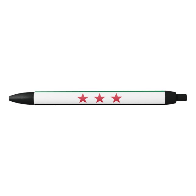 Stylo Noir Drapeau de la Syrie (Devant)