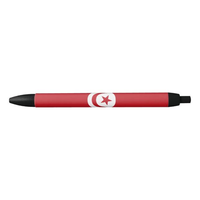Stylo Noir Drapeau de la Tunisie (Devant)