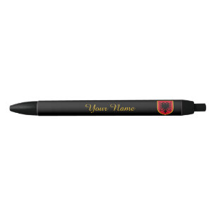 Stylo Noir Drapeau de l'Albanie