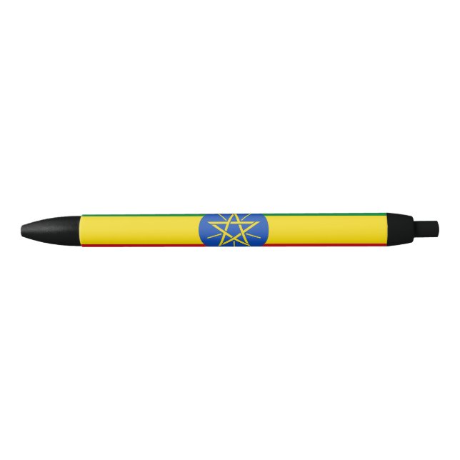 Stylo Noir Drapeau de l'Éthiopie (Devant)