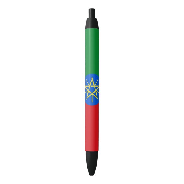 Stylo Noir Drapeau de l'Ethiopie (devant Vertical)