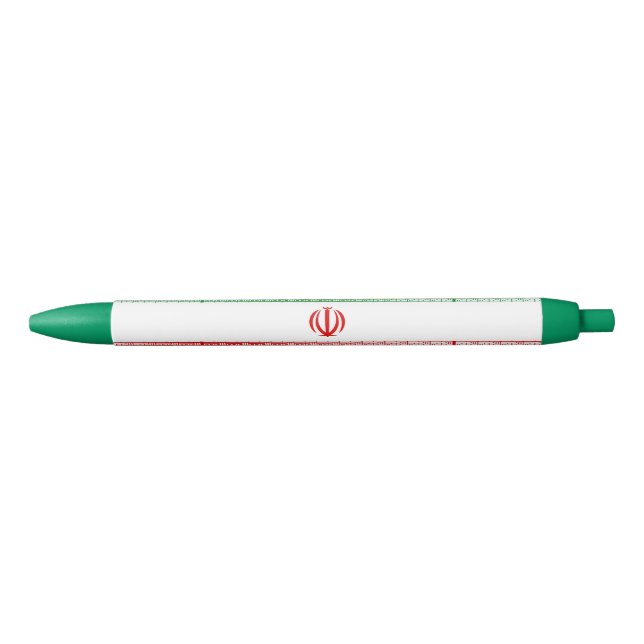 Stylo Noir Drapeau de l'Iran (Devant)