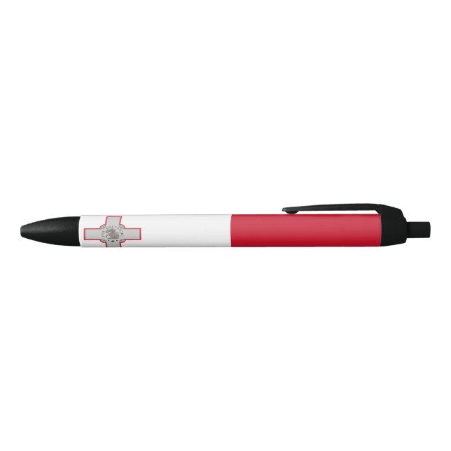 Stylo Noir Drapeau de Malte (Haut)