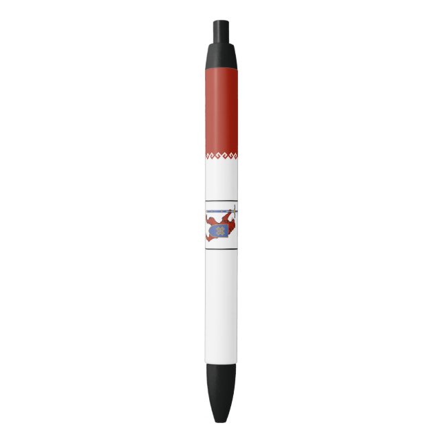 Stylo Noir Drapeau de Mari El (devant Vertical)