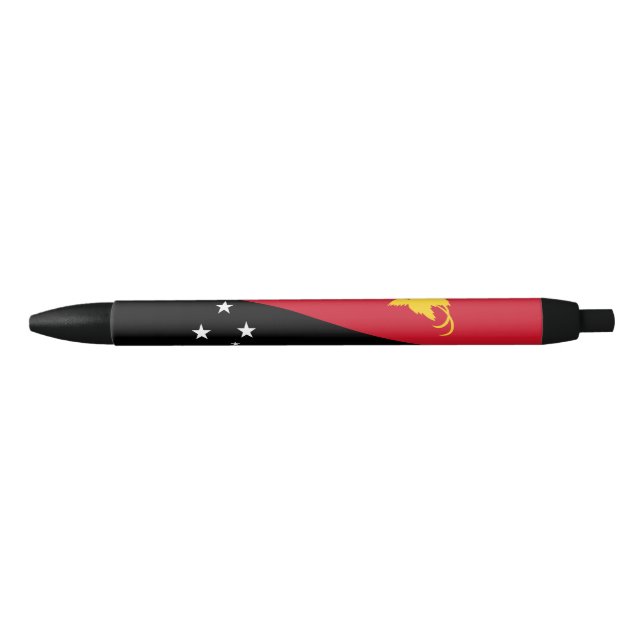 Stylo Noir Drapeau de Papouasie-Nouvelle-Guinée (Devant)