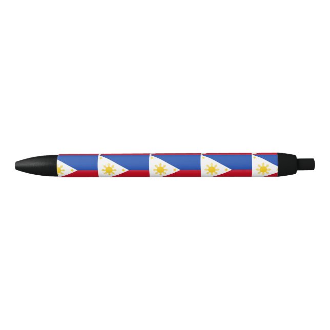 Stylo Noir Drapeau de Philippines (Devant)
