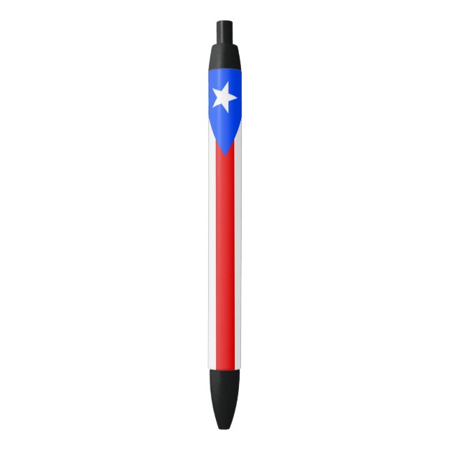 Stylo Noir Drapeau de Porto Rico (devant Vertical)