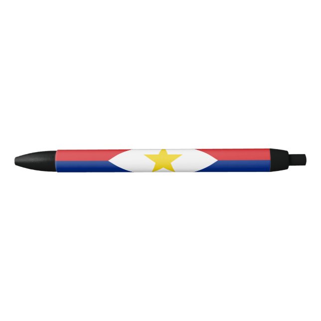 Stylo Noir Drapeau de Saba (Devant)