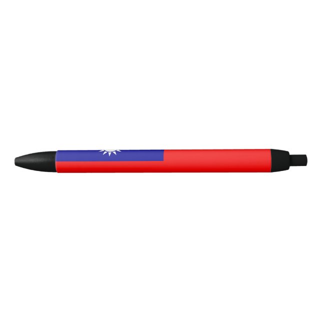 Stylo Noir Drapeau de Taïwan (Devant)