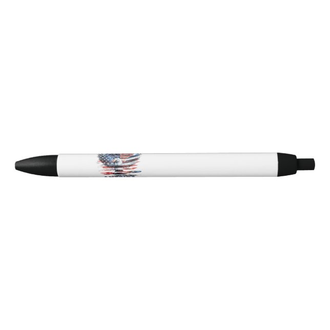 Stylo Noir Drapeau des États-Unis. Amérique (Devant)