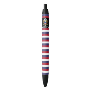 Stylo Noir Drapeau des États-Unis d'Amérique mignon patriotiq