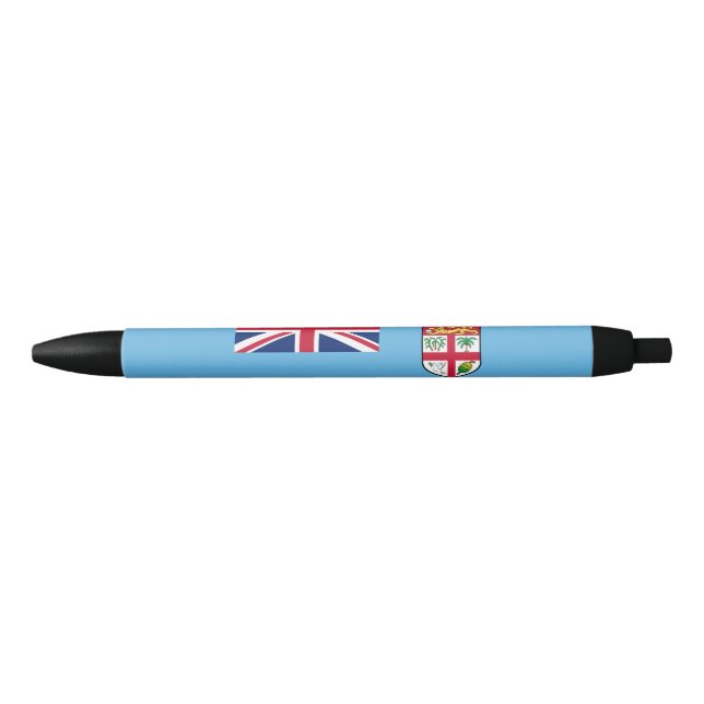 Stylo Noir Drapeau des Fidji (Devant)
